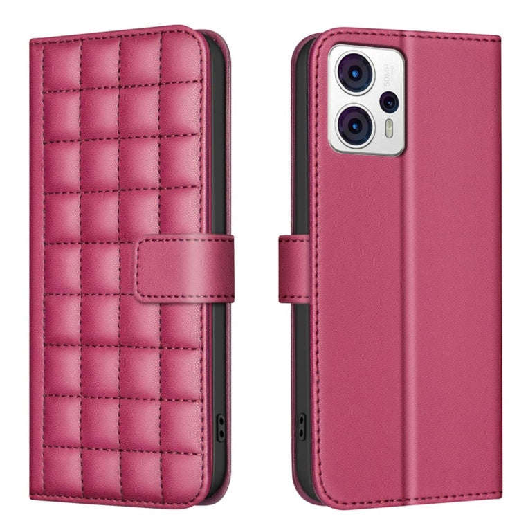 For Motorola Moto G13 4G / G23 4G / G53 5G Square Texture Leather Phone Case(Red)