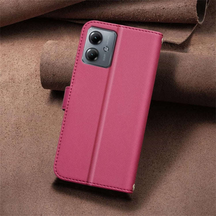 For Motorola Moto G14 4G / G54 5G EU Version Square Texture Leather Phone Case(Red)