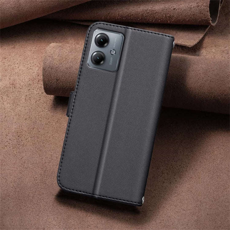 For Motorola Moto G14 4G / G54 5G EU Version Square Texture Leather Phone Case(Black)