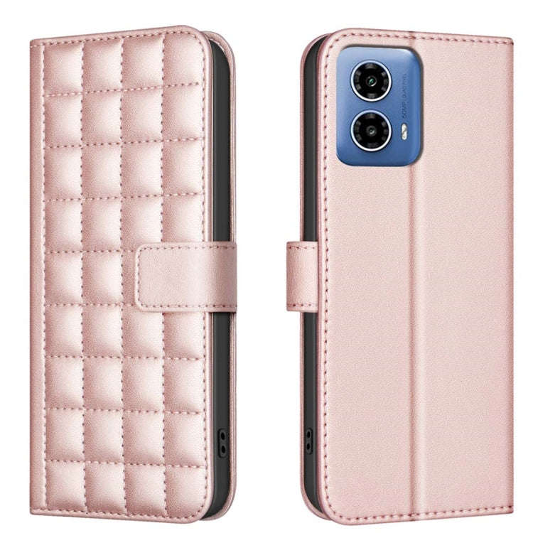 For Motorola Moto G34 5G / G45 5G Square Texture Leather Phone Case(Rose Gold)