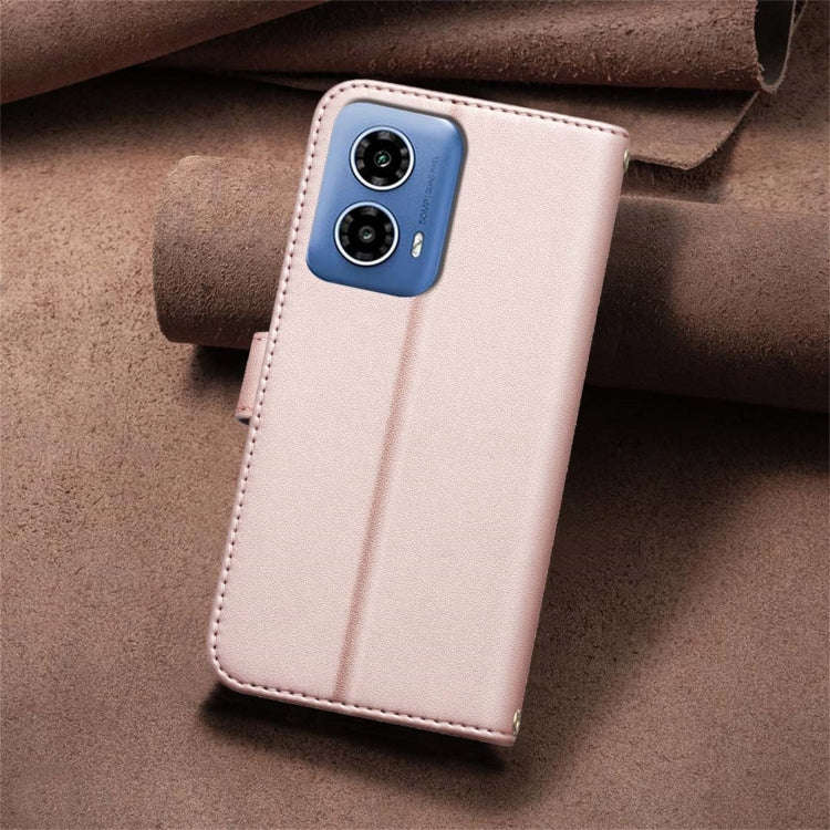 For Motorola Moto G34 5G / G45 5G Square Texture Leather Phone Case(Rose Gold)