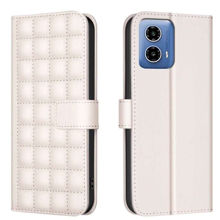 For Motorola Moto G34 5G / G45 5G Square Texture Leather Phone Case(Beige)