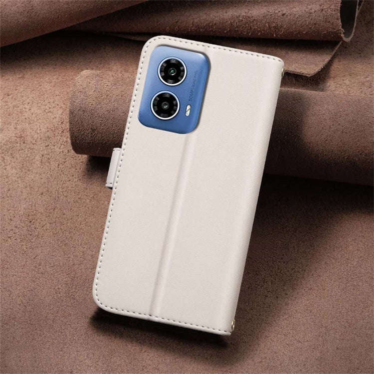 For Motorola Moto G34 5G / G45 5G Square Texture Leather Phone Case(Beige)
