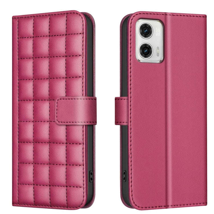 For Motorola Moto G73 5G Square Texture Leather Phone Case(Red)