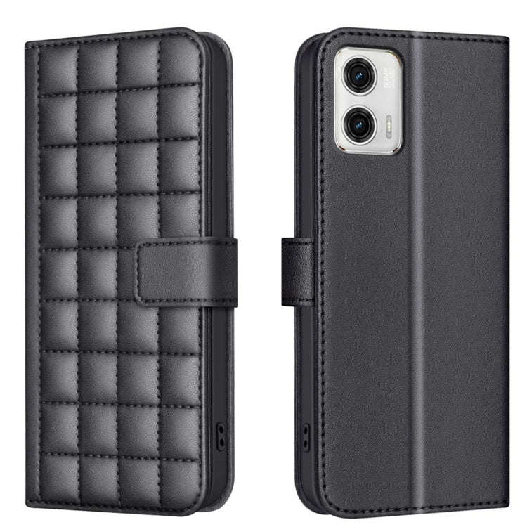 For Motorola Moto G73 5G Square Texture Leather Phone Case(Black)
