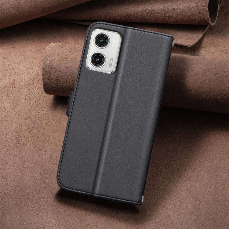 For Motorola Moto G73 5G Square Texture Leather Phone Case(Black)