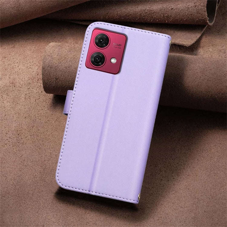 For Motorola Moto G84 5G Square Texture Leather Phone Case(Purple)