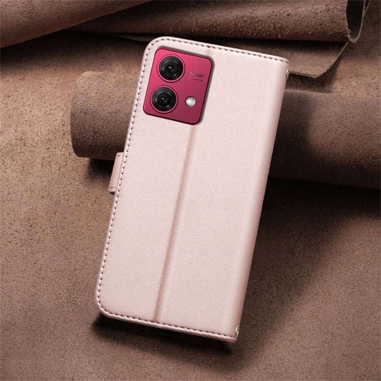 For Motorola Moto G84 5G Square Texture Leather Phone Case(Rose Gold)