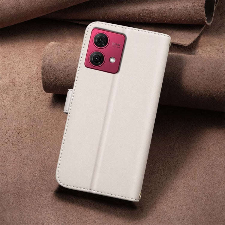 For Motorola Moto G84 5G Square Texture Leather Phone Case(Beige)