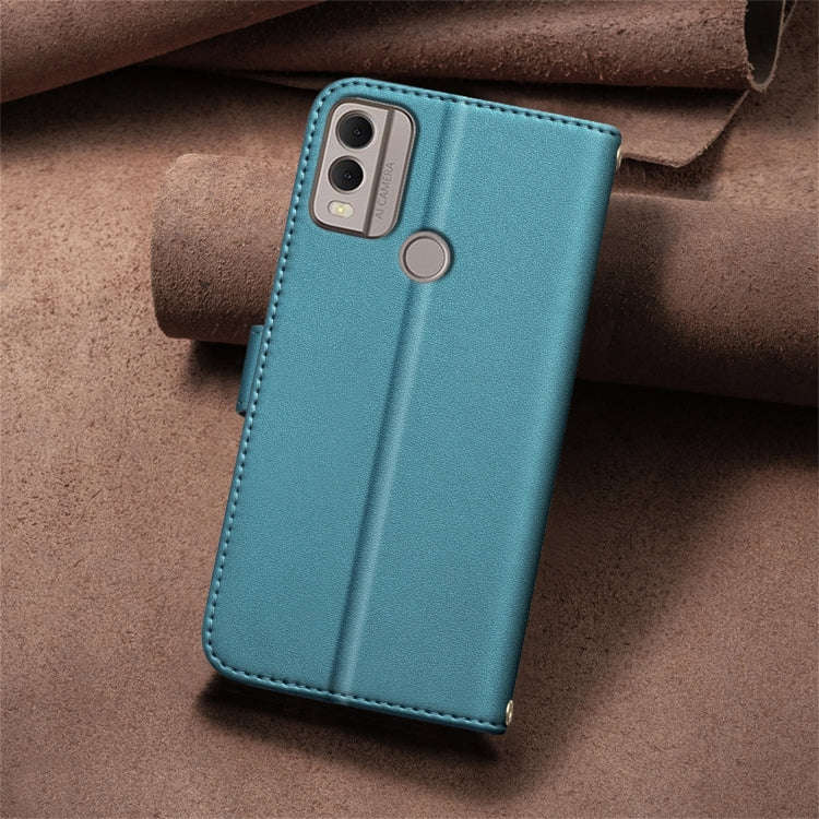 For Nokia C22 Square Texture Leather Phone Case(Green)