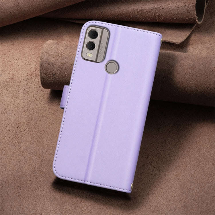 For Nokia C22 Square Texture Leather Phone Case(Purple)