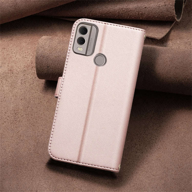 For Nokia C22 Square Texture Leather Phone Case(Rose Gold)