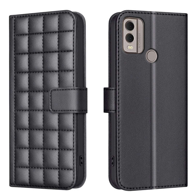 For Nokia C22 Square Texture Leather Phone Case(Black)