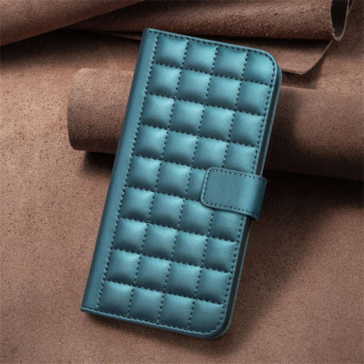 For Nokia C32 Square Texture Leather Phone Case(Green)