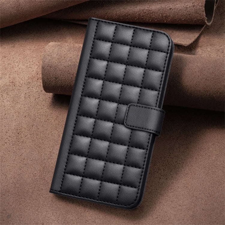 For Nokia C32 Square Texture Leather Phone Case(Black)