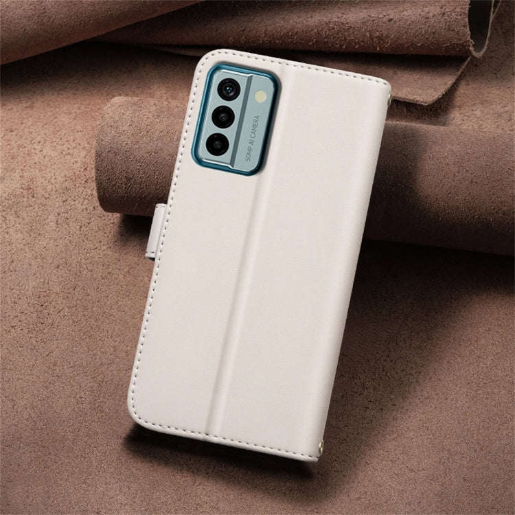 For Nokia G22 Square Texture Leather Phone Case(Beige)