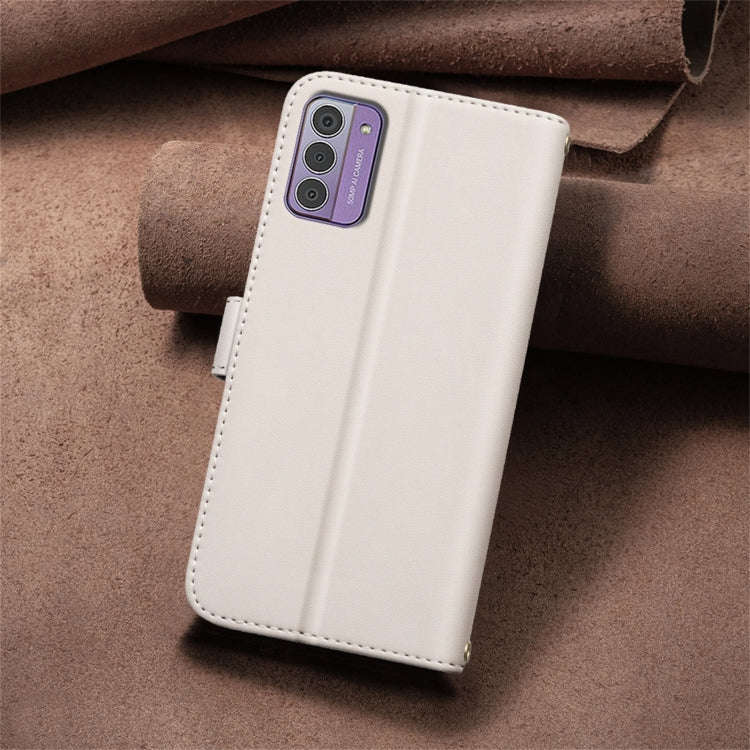 For Nokia G42 / G310 Square Texture Leather Phone Case(Beige)