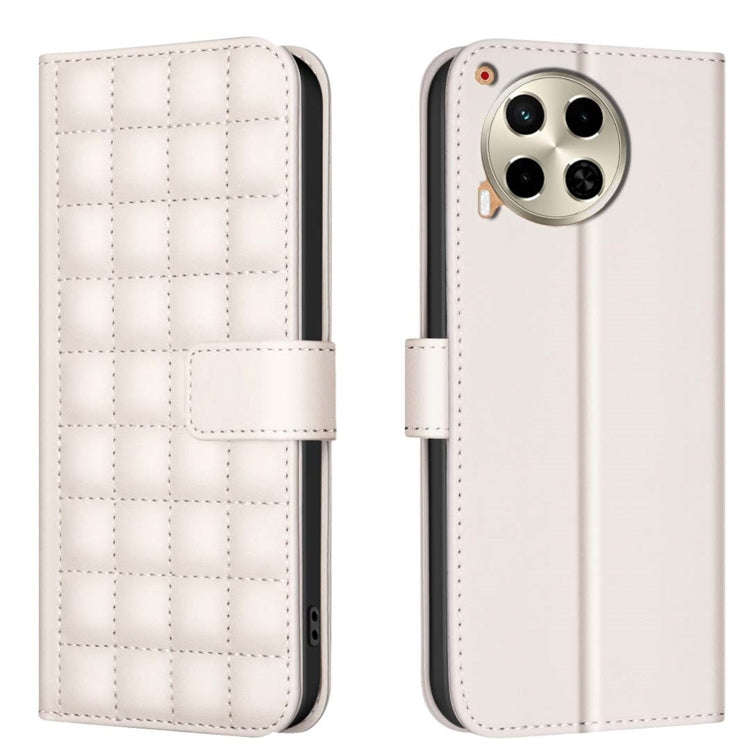 For Tecno Camon 30 5G / 4G Square Texture Leather Phone Case(Beige)