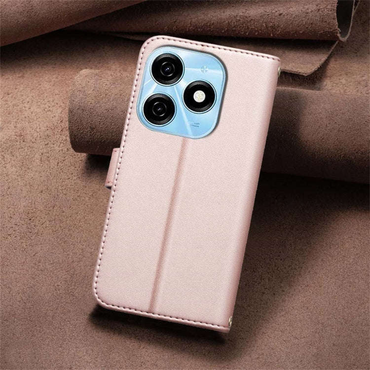 For Tecno Spark 20 Square Texture Leather Phone Case(Rose Gold)