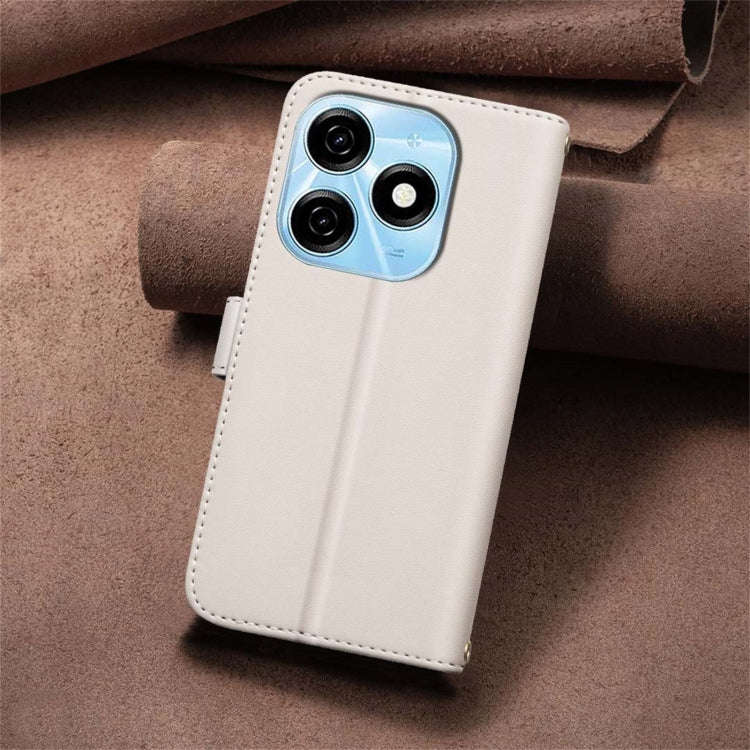For Tecno Spark 20 Square Texture Leather Phone Case(Beige)