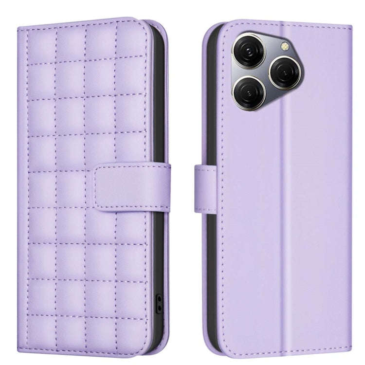 For Tecno Spark 20 Pro Square Texture Leather Phone Case(Purple)