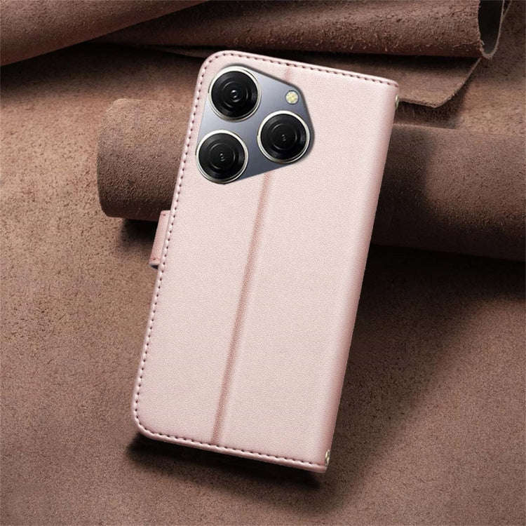 For Tecno Spark 20 Pro Square Texture Leather Phone Case(Rose Gold)