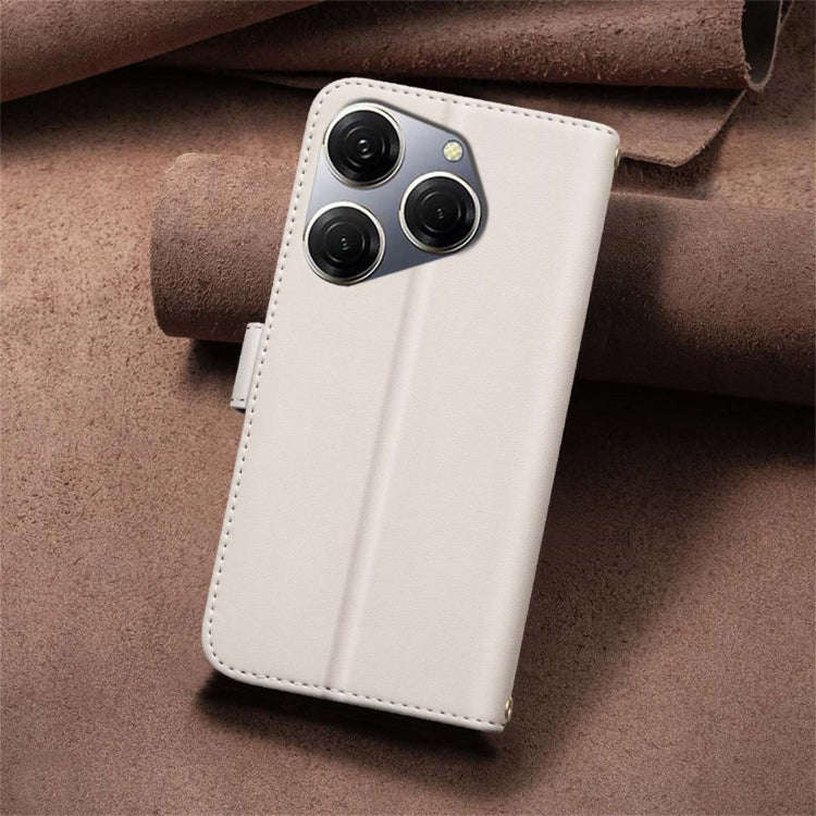 For Tecno Spark 20 Pro Square Texture Leather Phone Case(Beige)