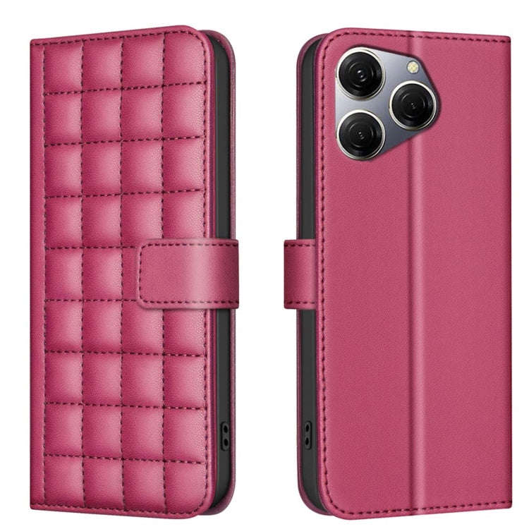 For Tecno Spark 20 Pro Square Texture Leather Phone Case(Red)