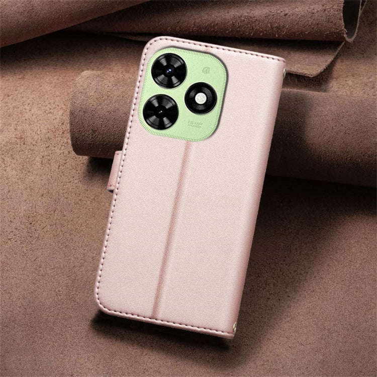 For Tecno Spark Go 2024 / 20C / Pop 8 Square Texture Leather Phone Case(Rose Gold)
