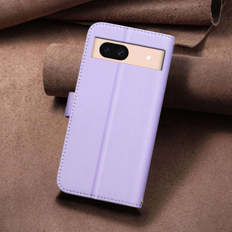 For Google Pixel 8a Square Texture Leather Phone Case(Purple)