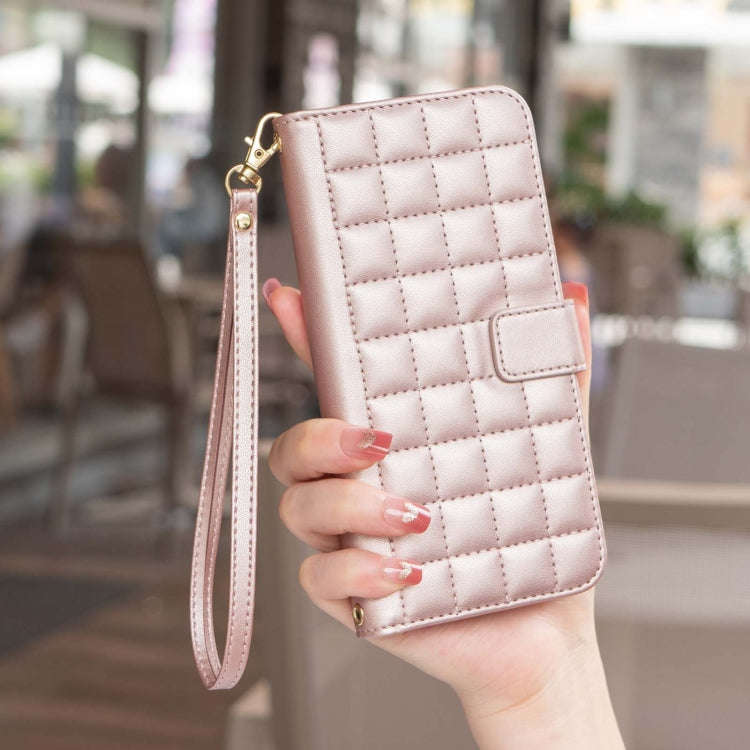 For Google Pixel 8a Square Texture Leather Phone Case(Rose Gold)