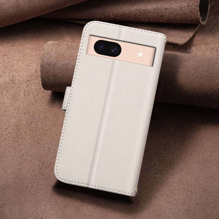 For Google Pixel 8a Square Texture Leather Phone Case(Beige)