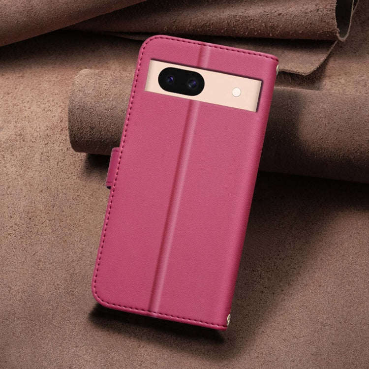 For Google Pixel 8a Square Texture Leather Phone Case(Red)