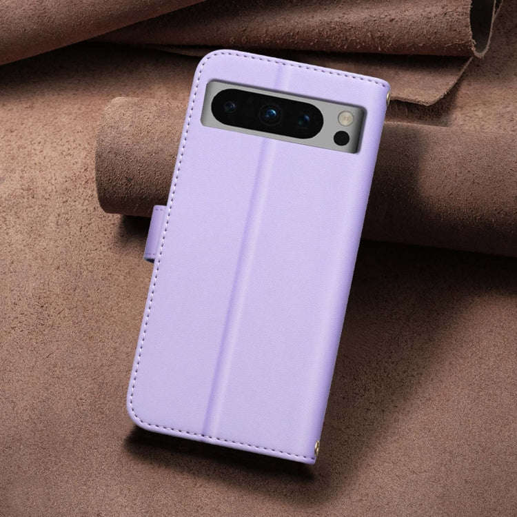 For Google Pixel 8 Pro Square Texture Leather Phone Case(Purple)