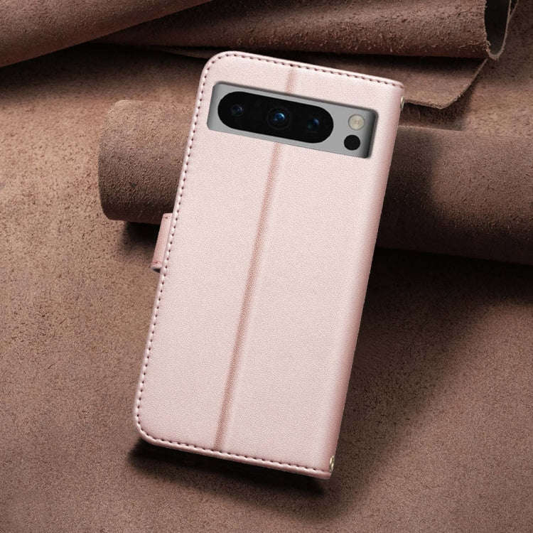 For Google Pixel 8 Pro Square Texture Leather Phone Case(Rose Gold)
