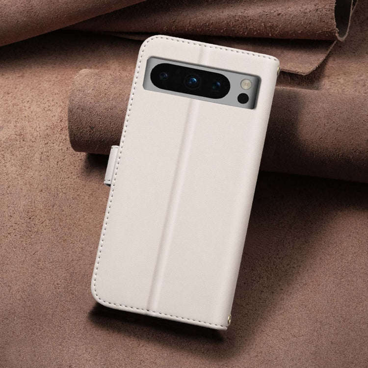 For Google Pixel 8 Pro Square Texture Leather Phone Case(Beige)