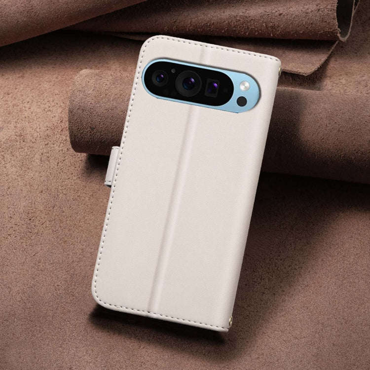 For Google Pixel 9 Square Texture Leather Phone Case(Beige)