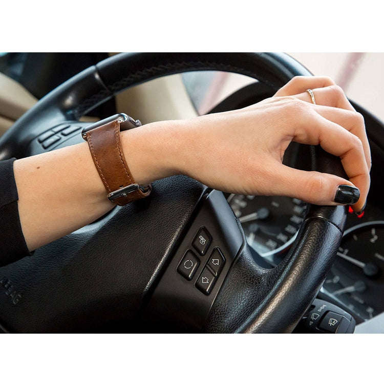 For Apple Watch 5 & 4 44mm / 3 & 2 & 1 42mm Round Tail Retro Crazy Horse Texture Leather Watch Ba...