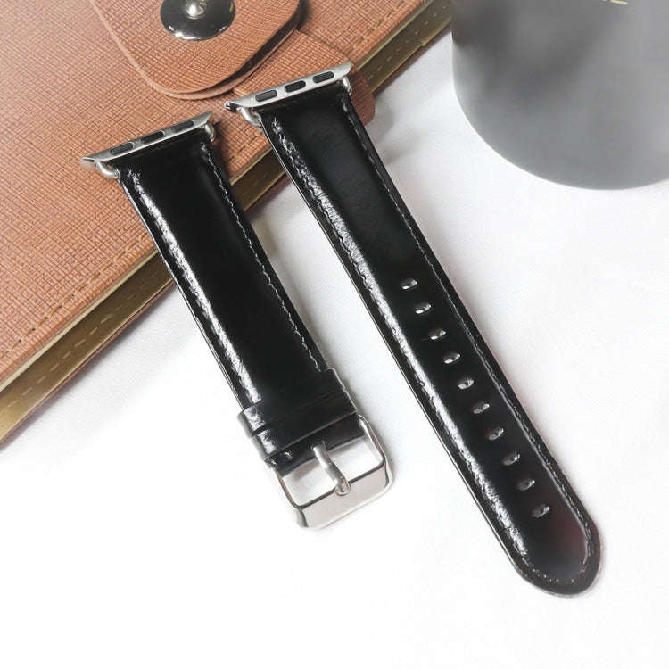 For Apple Watch Series 7 41mm / 6 & SE & 5 & 4 40mm / 3 & 2 & 1 38mm Round Tail Retro Crazy Horse...