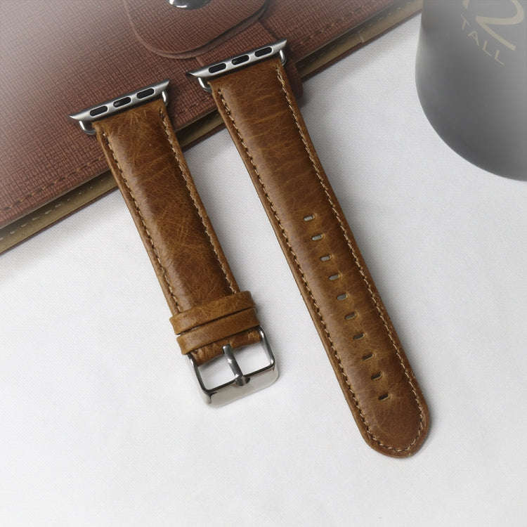 For Apple Watch Series 7 41mm / 6 & SE & 5 & 4 40mm / 3 & 2 & 1 38mm Round Tail Retro Crazy Horse...