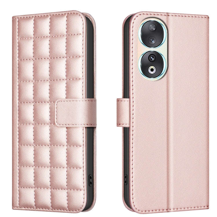 For Honor 90 5G Square Texture Leather Phone Case(Rose Gold)
