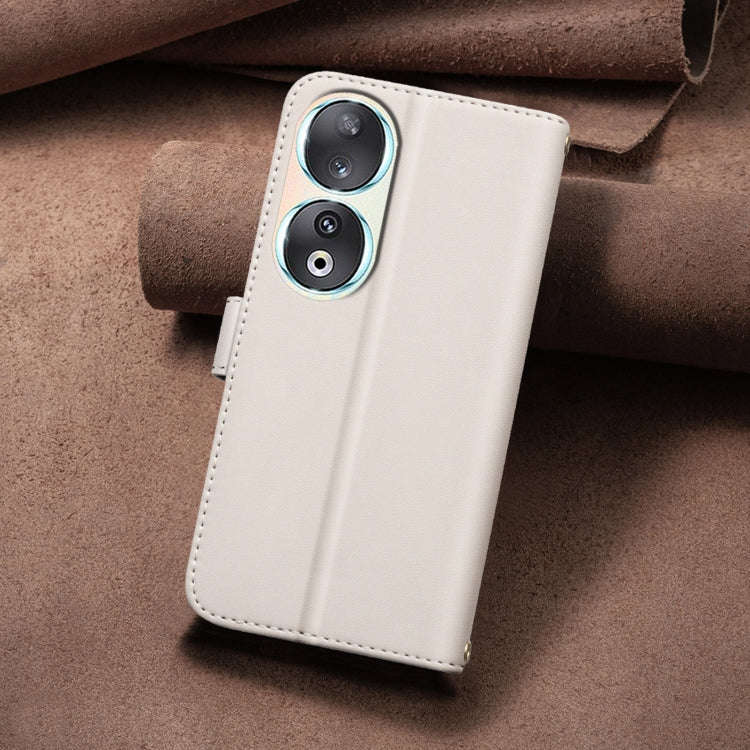 For Honor 90 5G Square Texture Leather Phone Case(Beige)
