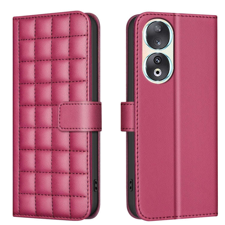 For Honor 90 5G Square Texture Leather Phone Case(Red)