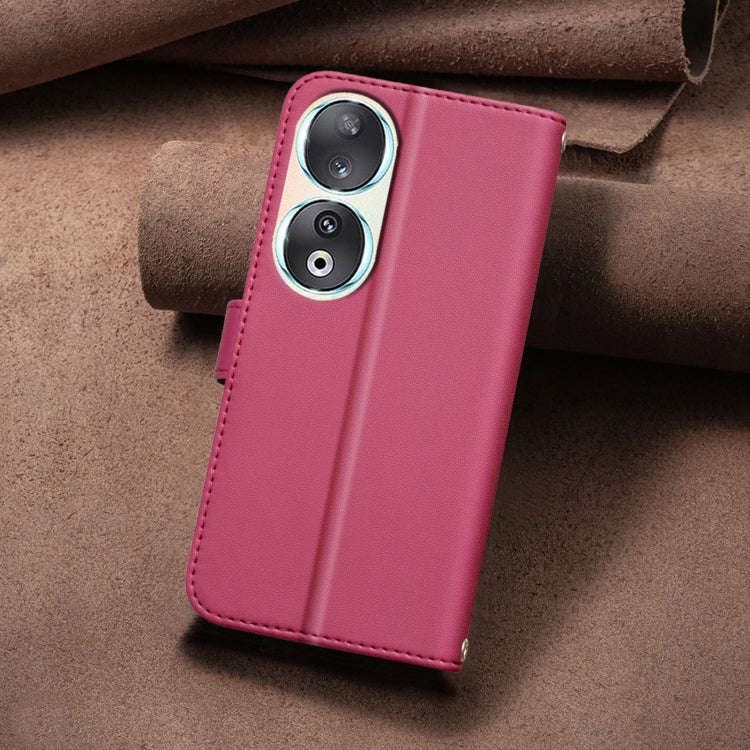 For Honor 90 5G Square Texture Leather Phone Case(Red)
