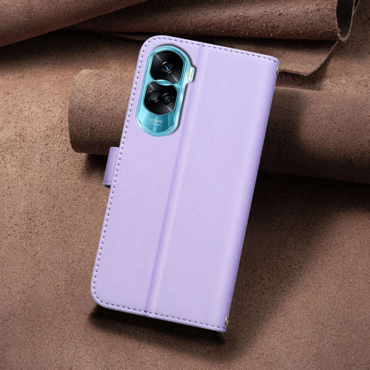 For Honor 90 Lite / X50i Square Texture Leather Phone Case(Purple)