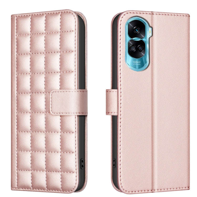For Honor 90 Lite / X50i Square Texture Leather Phone Case(Rose Gold)