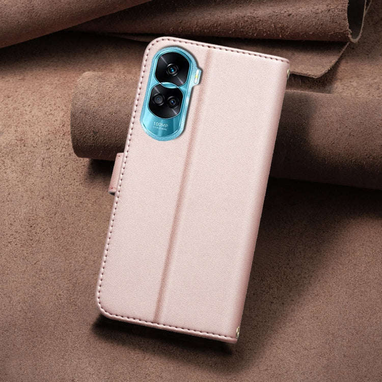 For Honor 90 Lite / X50i Square Texture Leather Phone Case(Rose Gold)