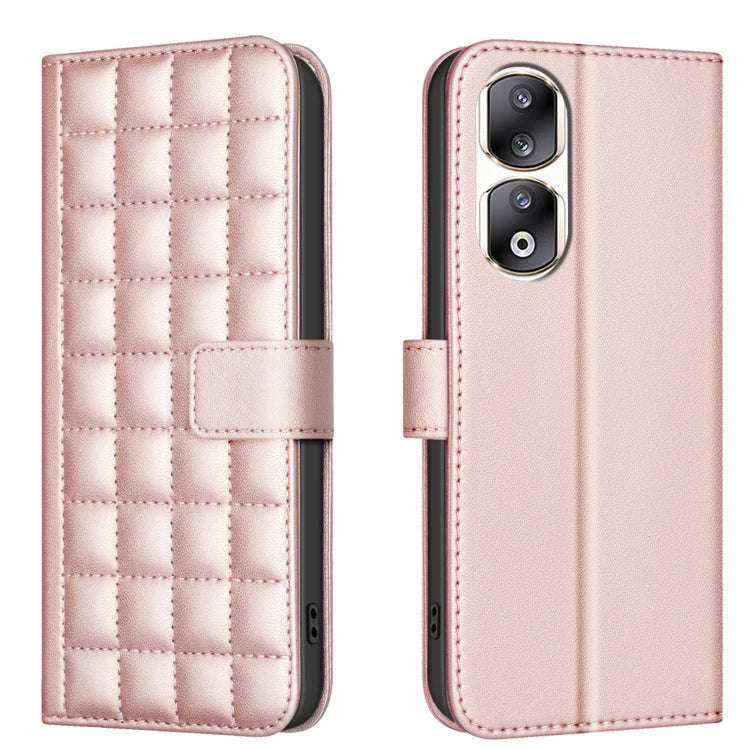 For Honor 90 Pro Square Texture Leather Phone Case(Rose Gold)