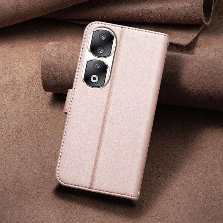 For Honor 90 Pro Square Texture Leather Phone Case(Rose Gold)