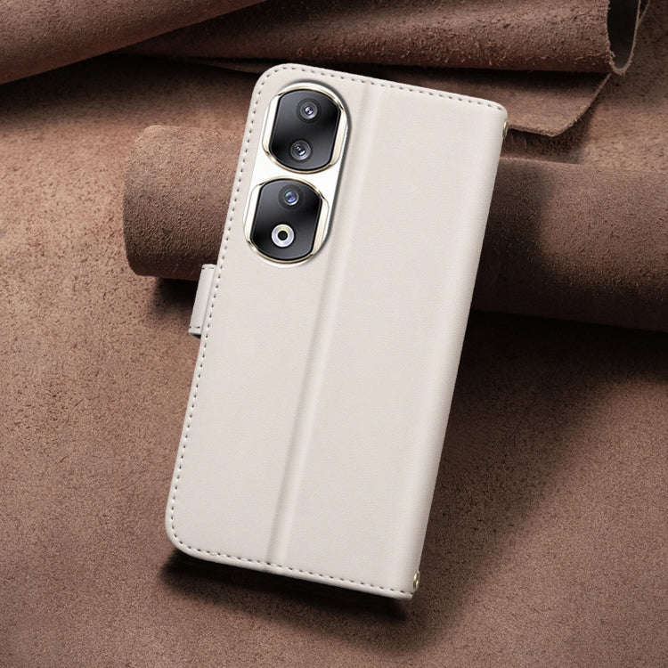 For Honor 90 Pro Square Texture Leather Phone Case(Beige)